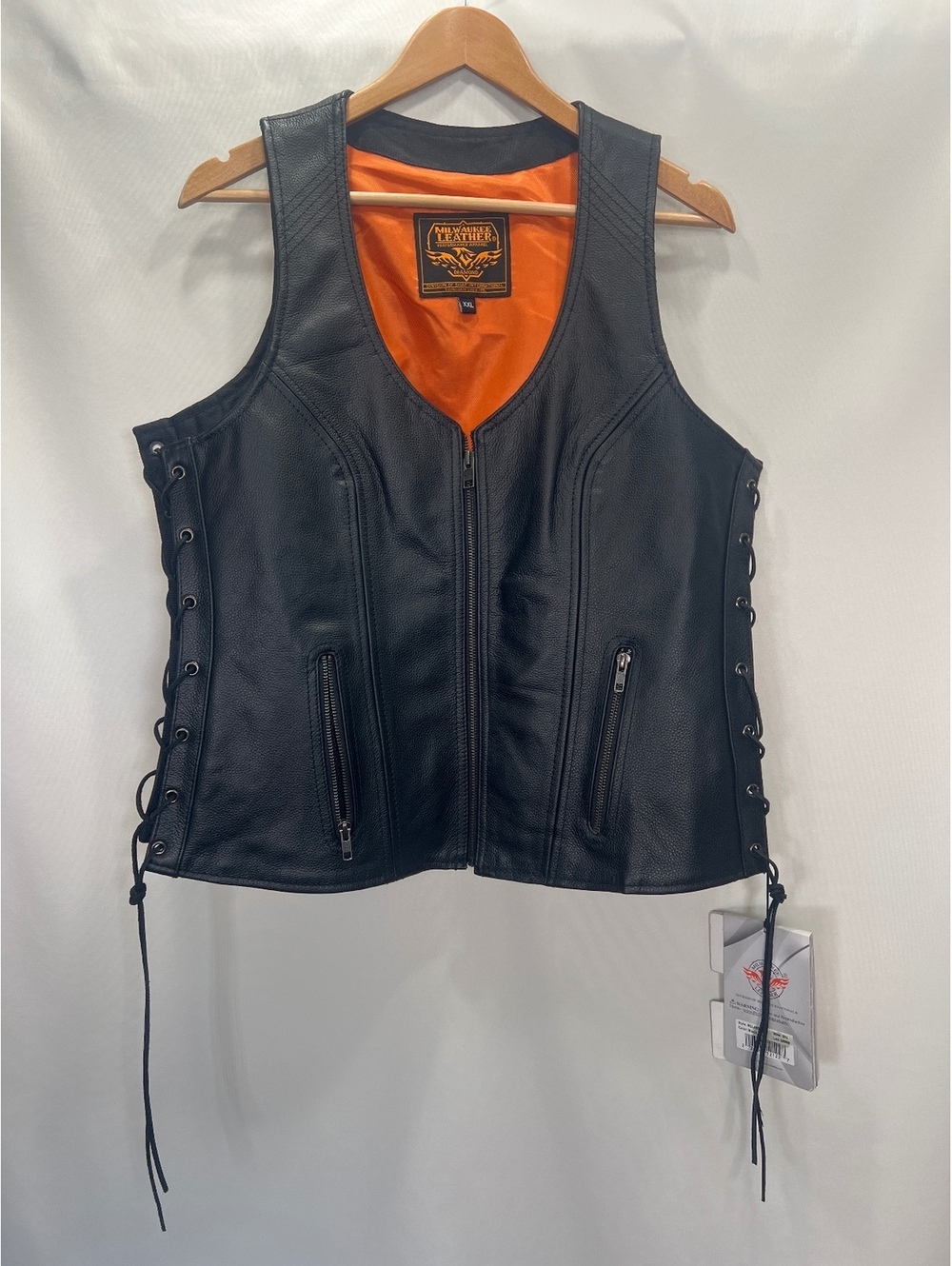 NWT Milwaukee Leather Motorcycle Rider Vest with Side Lacing Women's 2XL